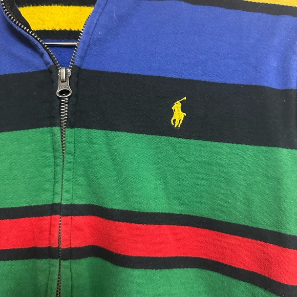 Polo by Ralph Lauren Kids Multicolor Striped Hoodie Size L (14-16) - Picture 4 of 6